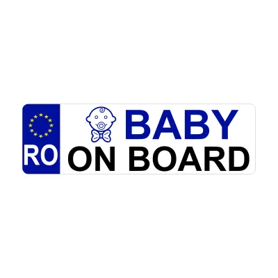 Baby on board, autocolant, dimensiune 200x60mm, model 017